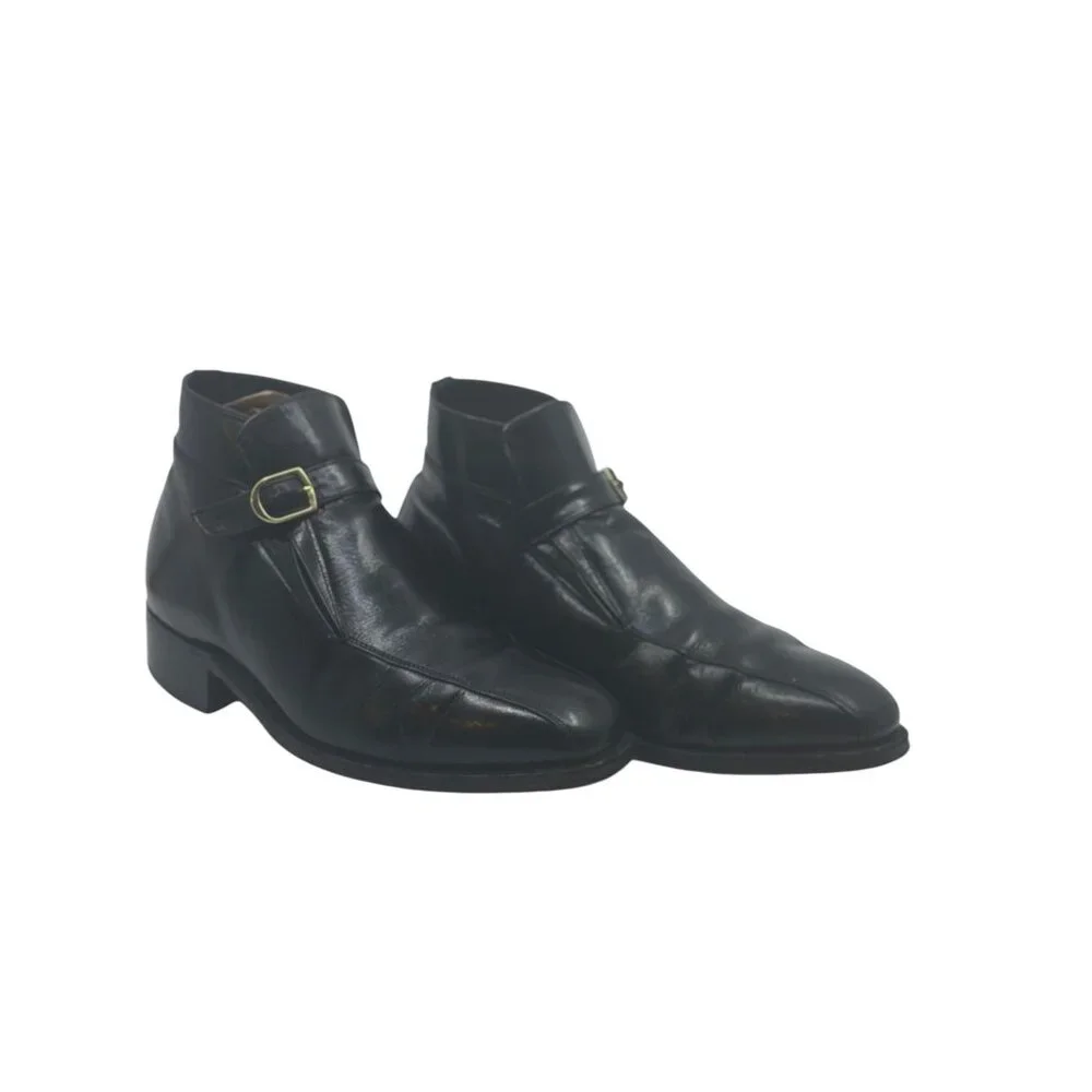 Vintage Florsheim Imperial 92142 Black‎ Leather Dress Drake Boots Size 7.eee USA
